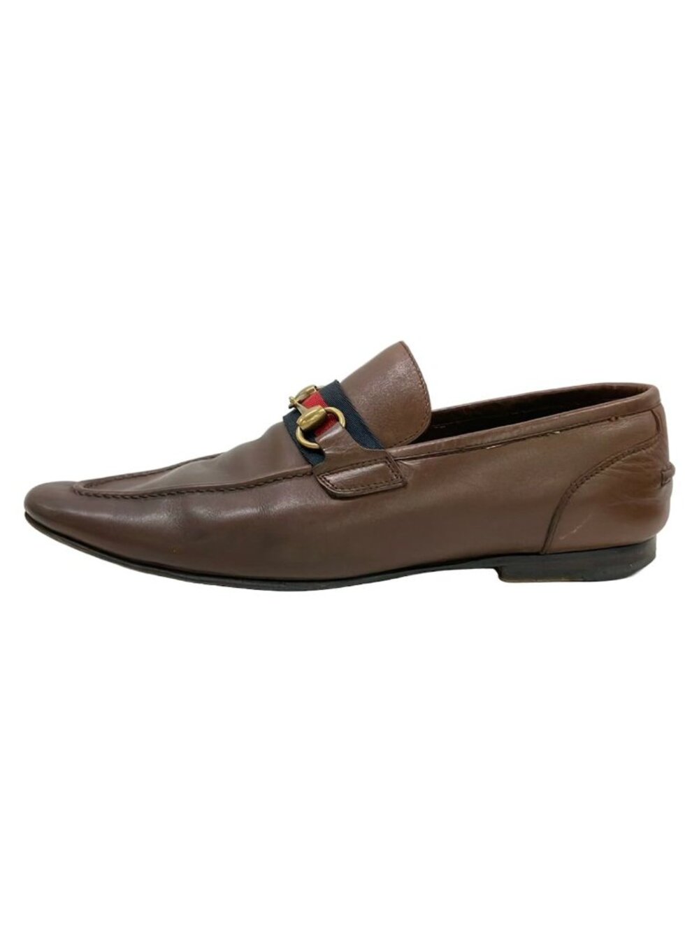 Gucci Loafers Dark Brown Dark Navy Red Leather